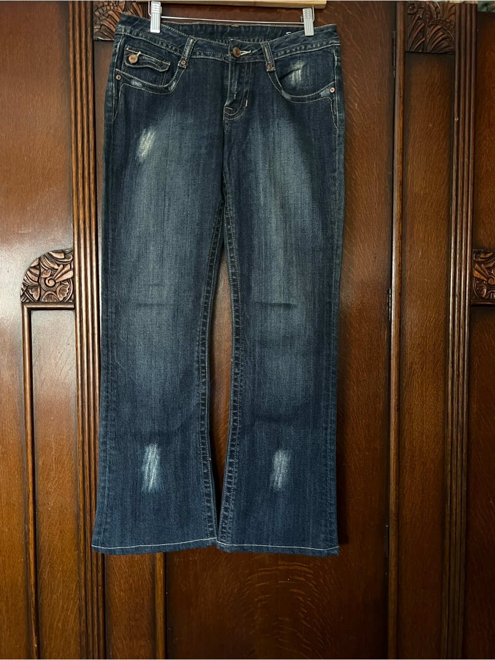 Seven7 Dark Blue Wide Leg Flare Jeans - Picture 3 of 8